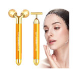 2-IN-1 Electric Face Massager 24k Golden Facial Massager