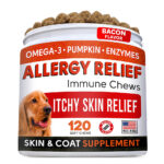 Allergy Relief Dog Treats w/Omega 3 + Pumpkin + Enzymes + Turmeric