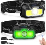 AlpsWolf Headlamp Rechargeable, 2 Pack Adjustable Head Lamp