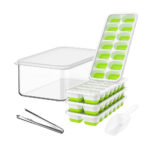 DOQAUS Ice Cube Tray with Lid and Bin