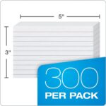 Oxford Ruled Index Cards, 3″ x 5″, White, Lined Index Flashcards - Image 2